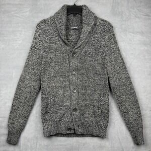 Express Men's‎ Shawl Collar Cardigan Sweater Black Speckled Button Front Size S